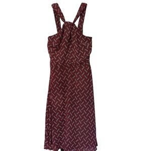 Banana Republic Burgundy and White Midi Dress